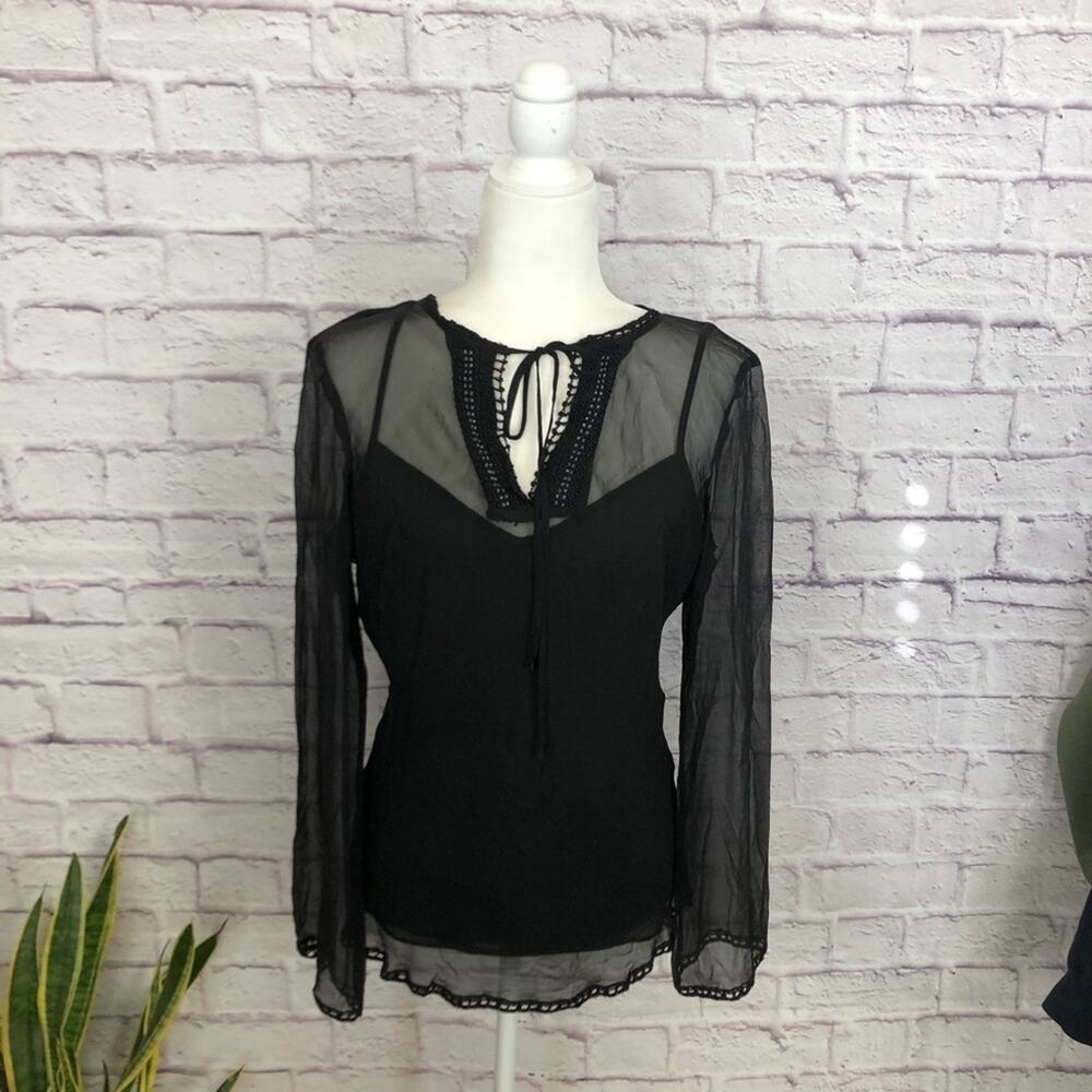 Vintage Ice sheer beaded blouse